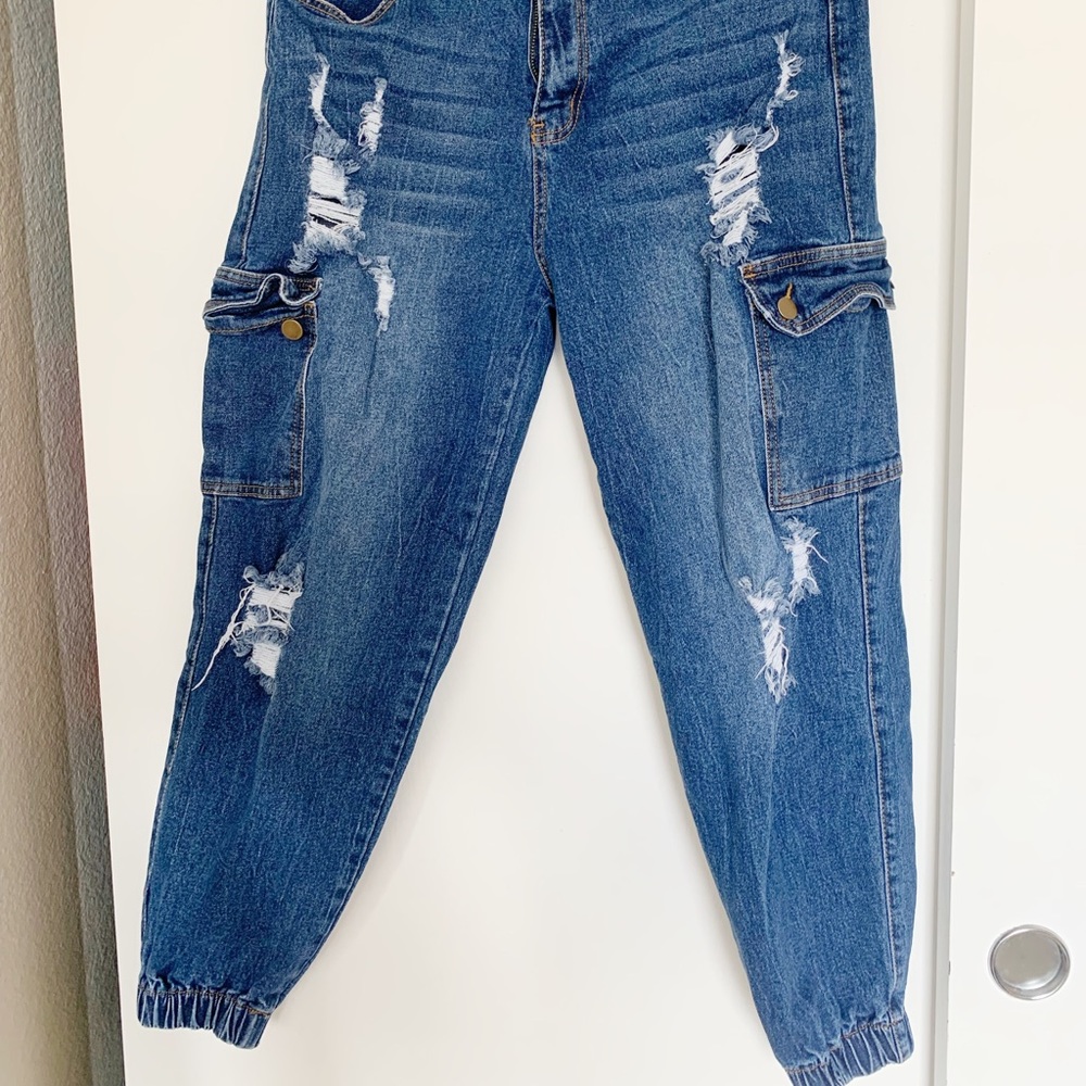 Fashion Nova Distressed Jogger Jeans